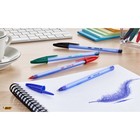 Ручка шариковая, чернила синие, BIC Cristal Soft, узел 1.2 мм, мягкое экономичное широкое письмо, прозрачный тонированный корпус - Фото 8