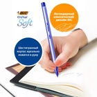 Ручка шариковая, чернила синие, BIC Cristal Soft, узел 1.2 мм, мягкое экономичное широкое письмо, прозрачный тонированный корпус - Фото 5