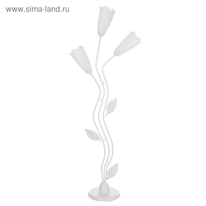 Торшер напольный BayerLux «Инесса», 3×15 Вт, Е27, белый, 39×28×143 см - Фото 1