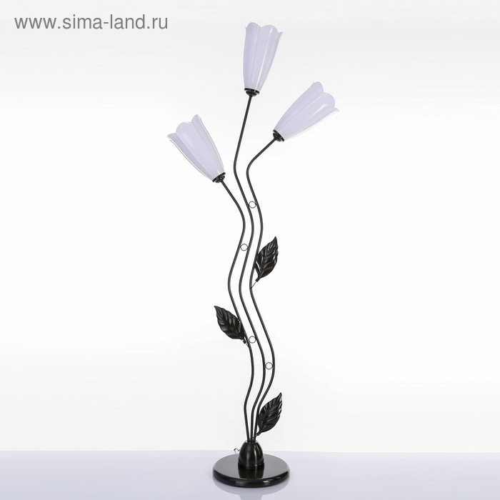 Торшер напольный BayerLux «Инесса», 3×15 Вт, Е27, черный, 39×28×143 см - Фото 1