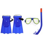 Набор для плавания детский ONLYTOP: маска, трубка, ласты безразмерные, цвета МИКС - фото 3375759