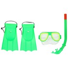 Набор для плавания детский ONLYTOP: маска, трубка, ласты безразмерные, цвета МИКС - Фото 10