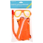 Набор для плавания детский ONLYTOP: маска, трубка, ласты безразмерные, цвета МИКС - Фото 21