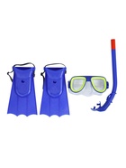 Набор для плавания детский ONLYTOP: маска, трубка, ласты безразмерные, цвета МИКС - Фото 1