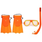 Набор для плавания детский ONLYTOP: маска, трубка, ласты безразмерные, цвета МИКС - Фото 7