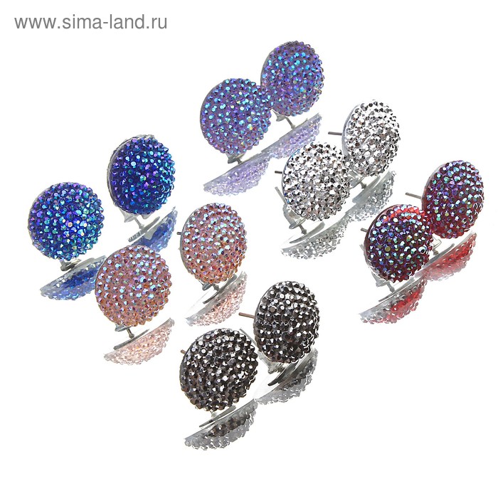 Серьги пластик «Шар» блестка, цвет МИКС - Фото 1