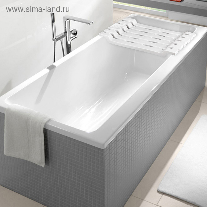 Полка на ванну, 69×30×6 см, цвет белый - Фото 1