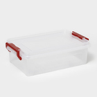 Контейнер для хранения с крышкой, 3.6 л, 31×20×9 см, прозрачный - Фото 1