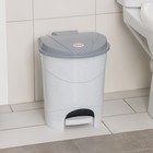 Контейнер для мусора, 11 л, с педалью, мраморный - Фото 1