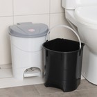 Контейнер для мусора, 11 л, с педалью, мраморный - Фото 2