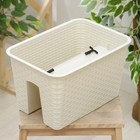 Кашпо на перила IDEA «Ротанг», 12 л, пластик, бежевое - Фото 2