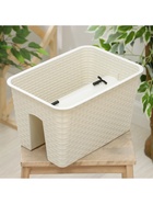 Кашпо на перила IDEA «Ротанг», 12 л, пластик, бежевое - Фото 5