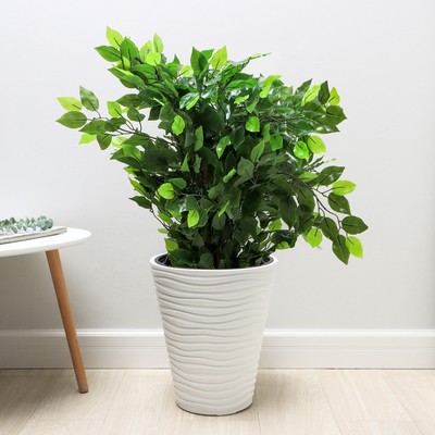 Кашпо для цветов со вставкой IDEA «Дюна», 19.5 л, пластик, белое