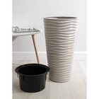 Кашпо для цветов со вставкой IDEA «Дюна», пластик, 42 л (8 л), кремовый - Фото 4