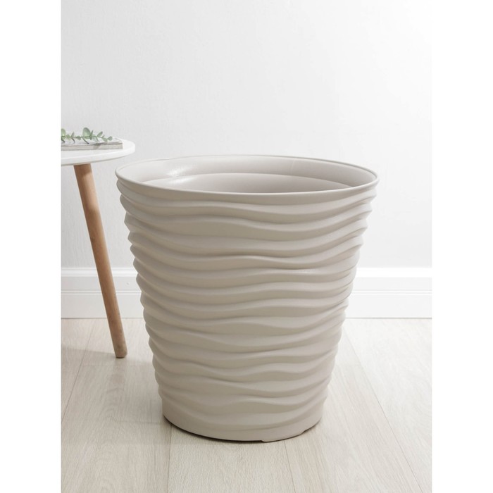 Кашпо для цветов IDEA «Дюна», 50 л, пластик, бежевое - Фото 1