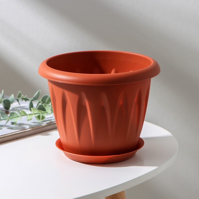 Горшок с поддоном «Алиция», 2 л, цвет терракотовый - Фото 1