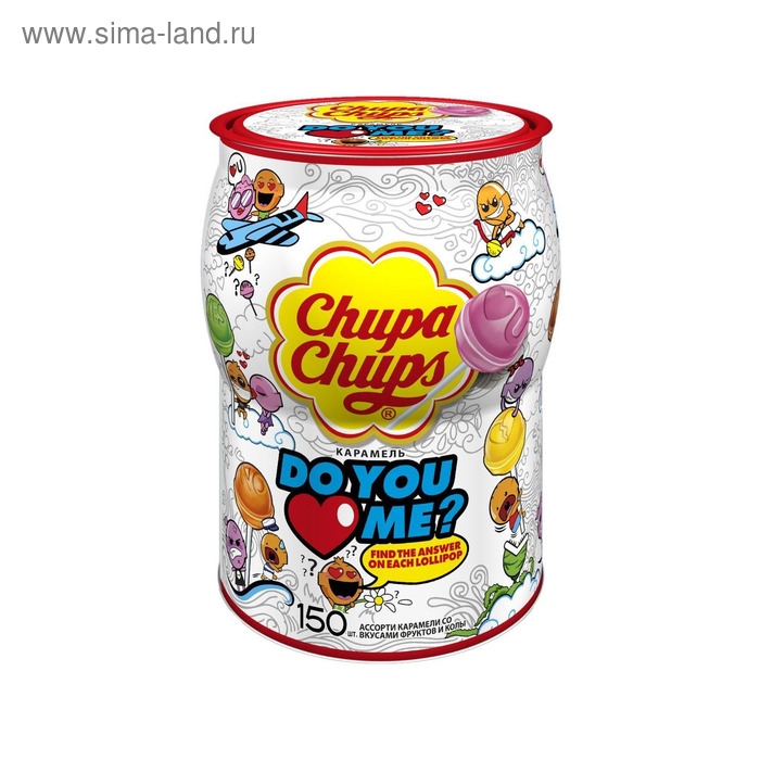 Карамель Chupa-Chups "Ты любишь меня?" с фруктами и колой, 12 г - Фото 1