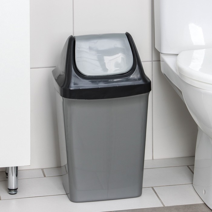 Ведро для мусора, 15 л, с плавающей крышкой, МИКС - Фото 1