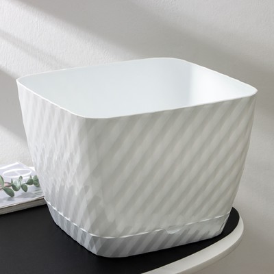 Горшок для цветов с поддоном СибПолимер «Классика», 15 л, пластиковый, белый