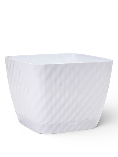 Горшок для цветов с поддоном СибПолимер «Классика», 15 л, пластиковый, белый