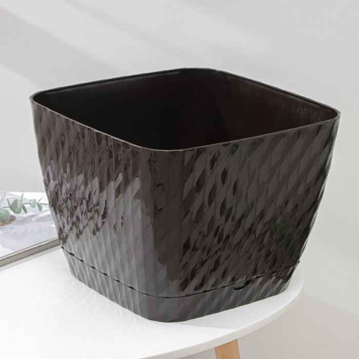 Горшок для цветов с поддоном «СибПолимер. Классика», 15 л, пластиковый, цвет шоколадный - Фото 1