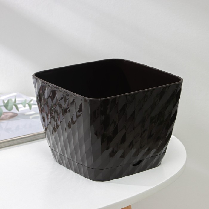 Горшок для цветов с поддоном «Классика», 4,5 л, шоколадный - Фото 1