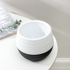 Горшок для цветов с поддоном СибПолимер «Дуэт», 500 мл, пластиковый, чёрно-белый - Фото 3