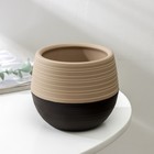 Горшок для цветов с поддоном СибПолимер «Дуэт», 500 мл, пластиковый, шоколадный-кофе с молоком - Фото 2