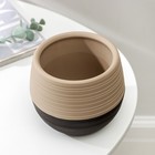 Горшок для цветов с поддоном СибПолимер «Дуэт», 500 мл, пластиковый, шоколадный-кофе с молоком - Фото 3