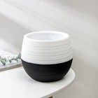 Горшок для цветов с поддоном СибПолимер «Дуэт», 1.5 л, пластиковый, чёрно-белый - Фото 2