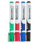 Набор маркеров для доски 4 цвета, BRAUBERG SOFT 5.0 мм, резиновая вставка - фото 8468367