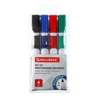 Набор маркеров для доски 4 цвета, BRAUBERG SOFT 5.0 мм, резиновая вставка - Фото 4