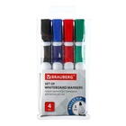 Набор маркеров для доски Brauberg. Soft, 4 цвета, узел 5.0 мм, ширина линии 5.0 мм, резиновая вставка, водные - Фото 7