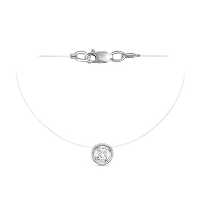 Колье «Фианит» на леске, посеребрение, 38 см