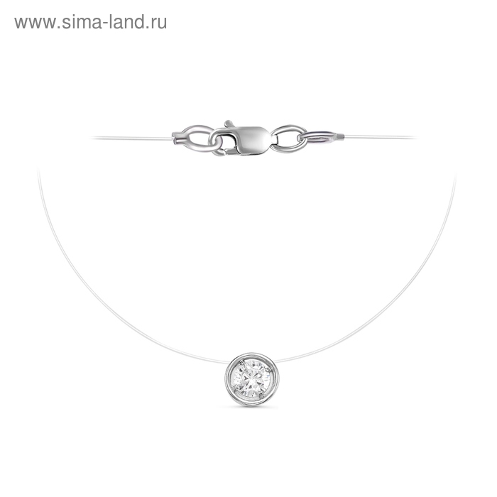 Колье «Фианит» на леске, посеребрение, 38 см - Фото 1