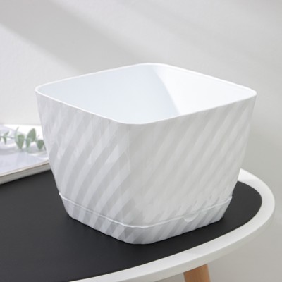 Горшок для цветов с поддоном СибПолимер «Классика», 4.5 л, пластик, белый