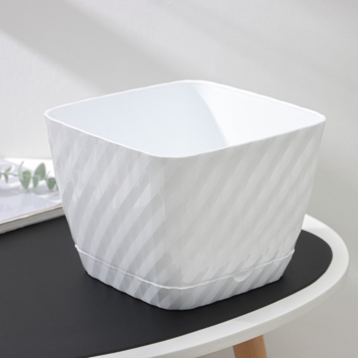 Горшок для цветов с поддоном СибПолимер «Классика», 4.5 л, пластик, белый - Фото 1