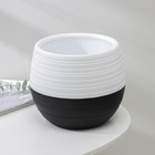 Горшок для цветов с поддоном «Дуэт», 2.5 л, пластиковый, чёрно-белый - Фото 2