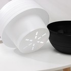 Горшок для цветов с поддоном «Дуэт», 2.5 л, пластиковый, чёрно-белый - Фото 4