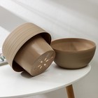 Горшок для цветов с поддоном СибПолимер «Дуэт», 2.5 л, пластиковый, кофе с молоком - Фото 4