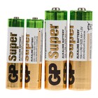Комплект батареек алкалиновых GP Super, AA, LR6-4S, спайка,4 шт + AAA, LR03-4S, спайка,4 шт - Фото 1