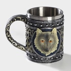 Кружка средневековая «Волк», 400 мл, 15×10×11 см, нержавеющая сталь, серебристая - Фото 7