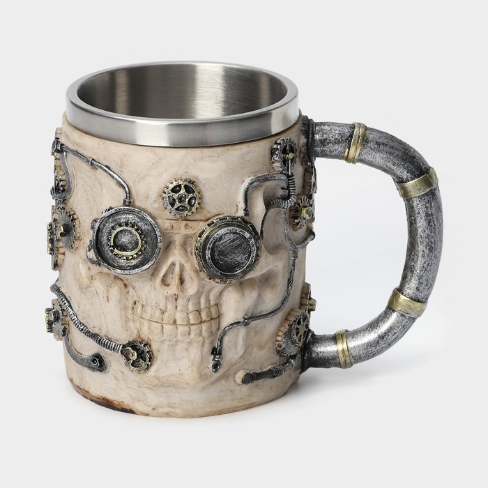 Кружка средневековая «Мертвец», 400 мл, нержавеющая сталь, бежевая - Фото 1