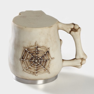 Кружка средневековая «Череп», 400 мл, нержавеющая сталь, бежевая