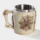 Кружка средневековая «Череп. Хэллоуин», 400 мл, нержавеющая сталь, бежевая - Фото 2