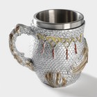 Кружка средневековая «Сова», 400 мл, нержавеющая сталь, серебристая - Фото 2