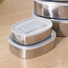 Набор салатников из нержавеющей стали с крышками, 5 шт: 350 мл, 700 мл, 850 мл, 1,3 л, 1,6 л 4324337