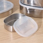 Набор салатников из нержавеющей стали с крышками, 5 шт: 350 мл, 700 мл, 850 мл, 1,3 л, 1,6 л 4324337