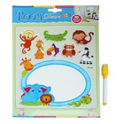 Наклейка доска д/записок + маркер "Слоник/жирафик" 21х32 см - Фото 2