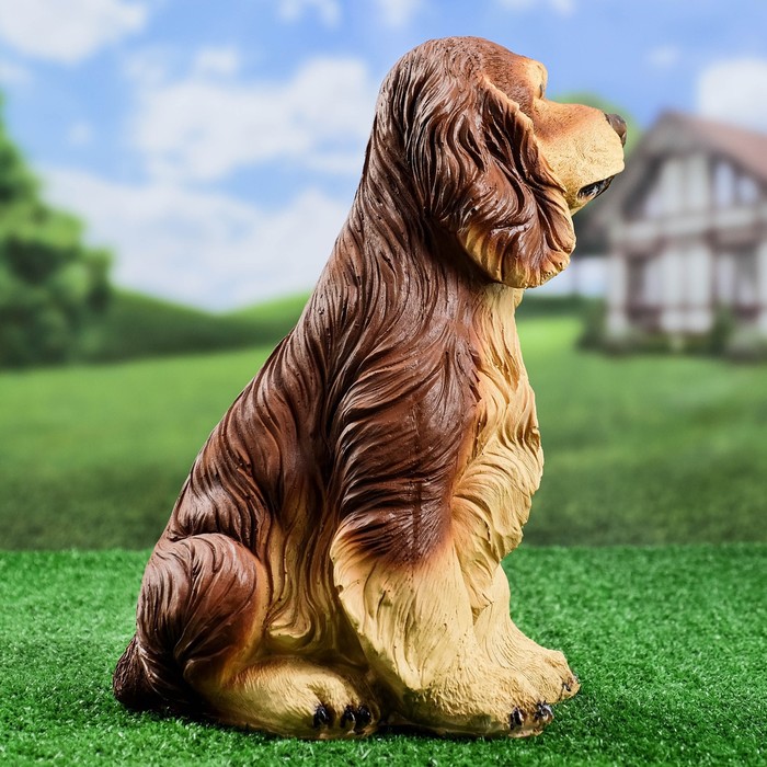 Садовая фигура "Собака Спаниель cидящий" рыжий, 35х25см - фото 1907011153